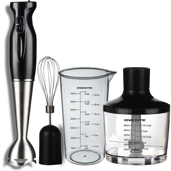 Ovente Electric Immersion Hand Blender 300 Watt 2 Mixing Speed with Stainless