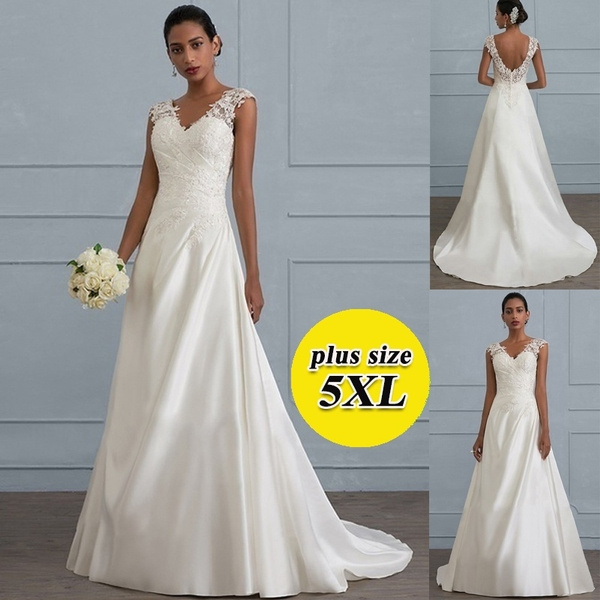V-neck Wedding Dress Lace Dress 