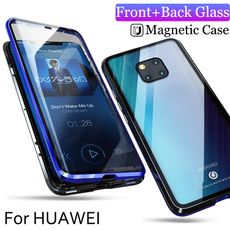 For Huawei P20/ P20 Pro/ P30/ P30 Pro/ Mate 20 Pro Luxury Front+Back Glass Metal  Full Protective Magnetic Absorption Case Cover