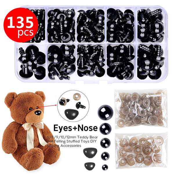 50X 10mm Animal Doll Safety Noses Without Backs for Teddy Bear Animal Toy Doll