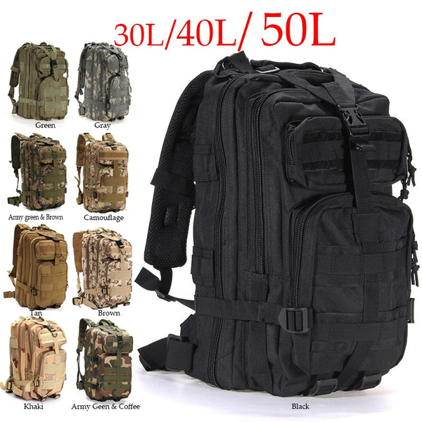 30L Military Tactical Army Backpack Waterpro Camping Hiking Trekking Outdoor Bag 