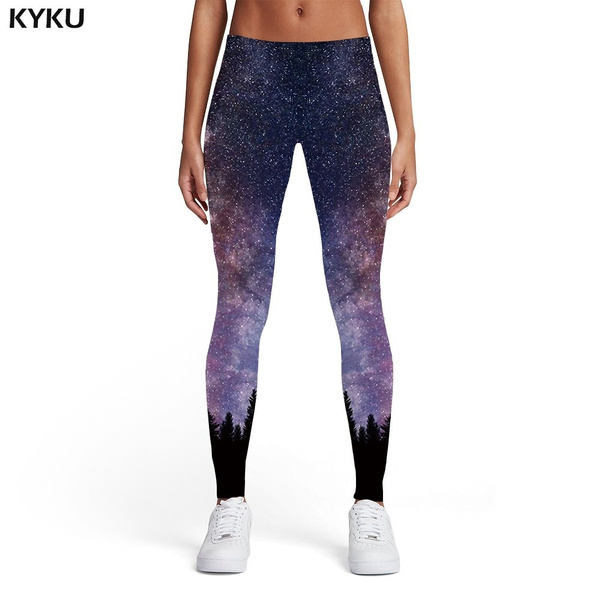 Galaxy Leggings Women Space Spandex Forest Trousers Nebula Ladies