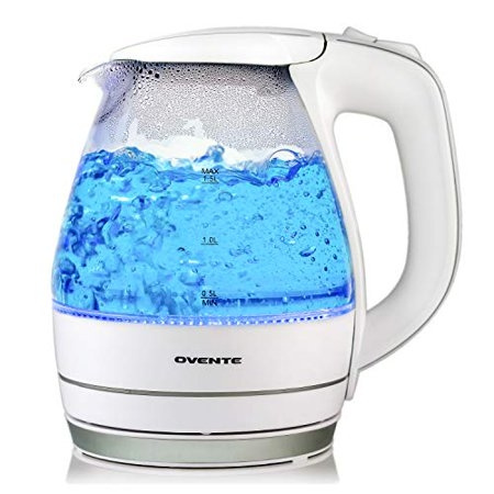 Ovente Electric Glass Kettle - 1.5 Liters - White