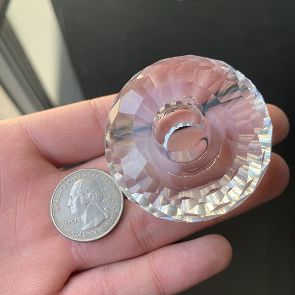 1Hole Chandelier Prisms Parts Suncatche 50MM Round Faceted Glass Crystal 3D  DIY 