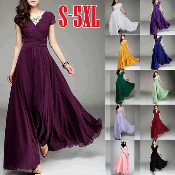 Dress Evening Gown Female Chiffon Maxi 