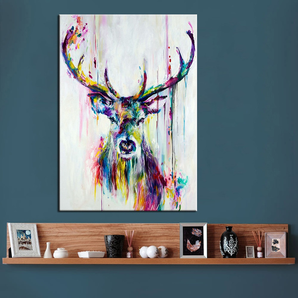 Acrylic Glass Wall Art Deer Nature Art Print Glass Pictures Animal Abstract Poster XXL 