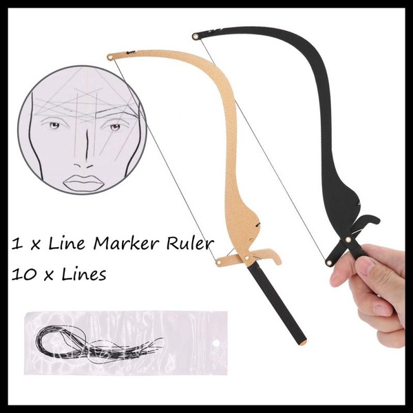 Microblading Line Marker Lineal – Mit 10 Linien, Aluminium, Für Präzises Augenbrauen-Design & Mapping