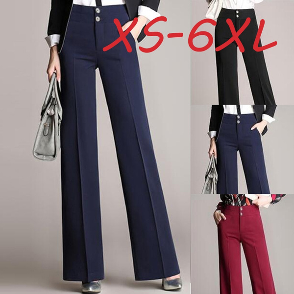2023 Spring Suit Pants Female Solid Wide Leg Pants Women Full Length Pants  Ladies High Quality Simple Casual Straight Pants | Fruugo NO