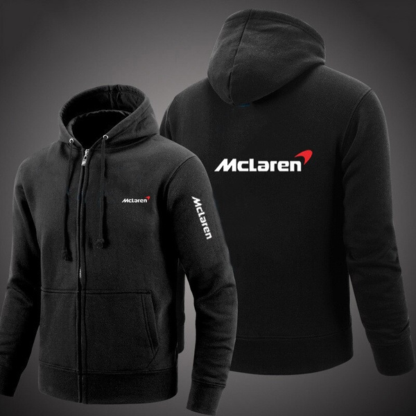 HRSHENG Mens Designed Mclaren Car Logo with Cap New Sweatshirts Black