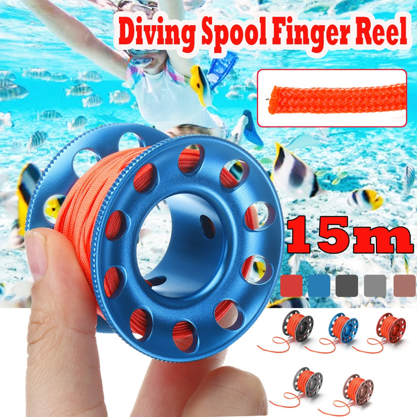 Color : New Blue 15M MYBHD Bolt Snap Hook Diving Aluminum Alloy Spool Safety Equipment 