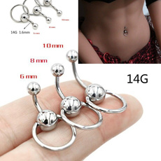 buttonring, Steel, navel rings, Jewelry