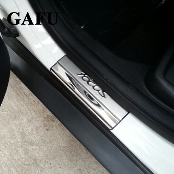 For Ford Focus 2 Focus 3 Mk3 Door Sill Scuff Plate Guards Strip Protector Stickers Car