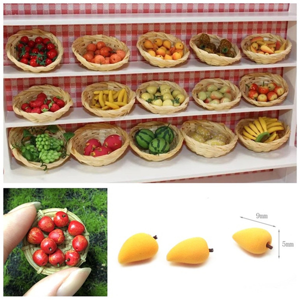 10pcs Many Kinds Of Fruit Miniature Dollhouse Decoration Handmade Food Supply AB 
