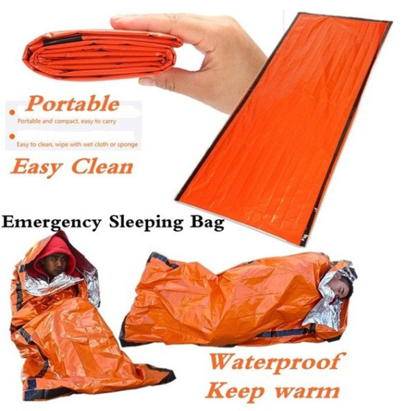 Portable Outdoor Emergency Tent Camping Tent Sleeping Bag Keep Warm Waterproof 