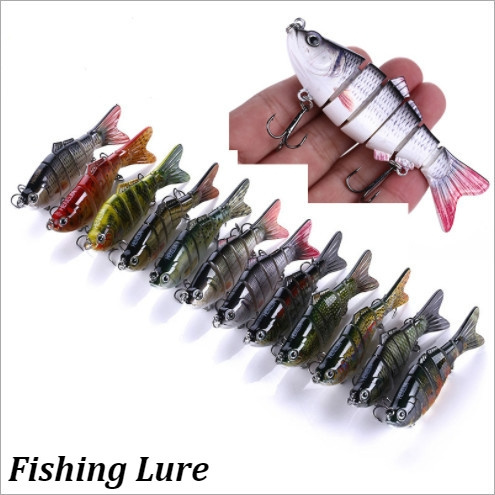 Fishing Lure 10cm 6-Segment Fishing Hard Lure Crankbait With 2 Hook Fishing B  T 