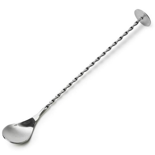 Beiswin 6.5 inch Stainless Steel Frosted Gold Bar Spoon Drink Mixing Spoons Bartender Stick Cocktail Spoon Stirrer Tool Black 