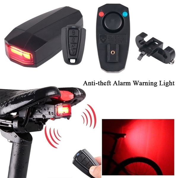 USB Rechargeable Bicycle Tail Light Anti-theft Alarm Safety Warning Light
