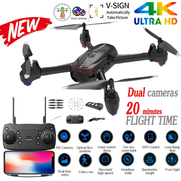 Upgraded Version Long Battery Life S 7 4k Ultra Clear Dual Camera Rc Drone Folding Gps Smart Follow Fpv Wide Angle Camera 360 A Rotation V Sign Gesture Video Real Time Transmission