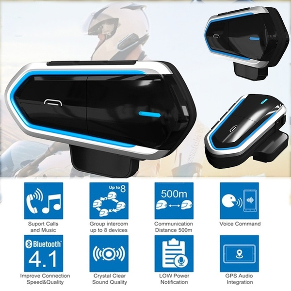 QTB35 Motorcycle Helmet Intercom Bluetooth 5.0 Headset Walkie Talkie Helmet Headset Fashion Headset Wild Racing Headset