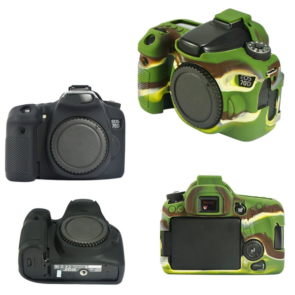 Silicone Armor Skin Case Body Cover for Canon EOS 70D Body DSLR Camera |