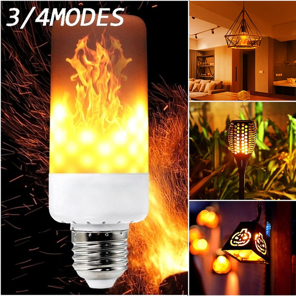 4 Mode E27 LED Flicker Flame Light Bulb Simulated Burning Fire Effect Party Lamp