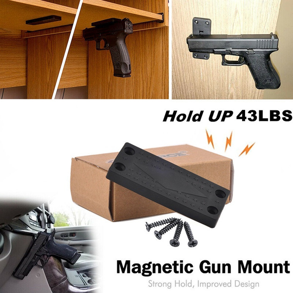 Update 43LBS Concealed Magnet Car Desk Wall Gun Holder Magnetic Holster Mount