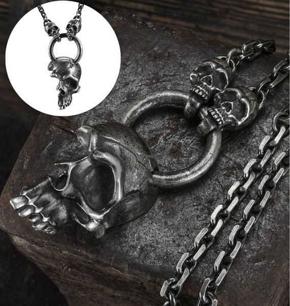 Details about Hollowen 316L stainless steel Choker Punk Rock Big skull skull goalie pendant Details about Hollowen 316L stainless steel Choker Punk Rock Big skull skull goalie pendant