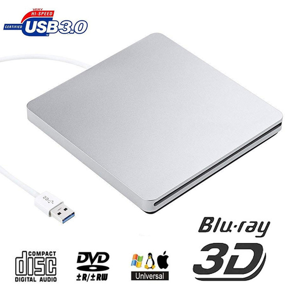 Unidad Externa De Dvd Blu Ray Usb 3 0 Grabadora Grabadora De Dvd Cd 3d Lector De Reproductor De Blu Ray 4k Para Windows Mac Os Laptop Pc Computadora Wish