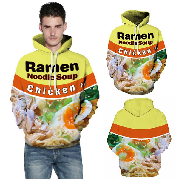 3D Hoodies Men Women Fashion Ramen Noodle Soup Print Coat Funny