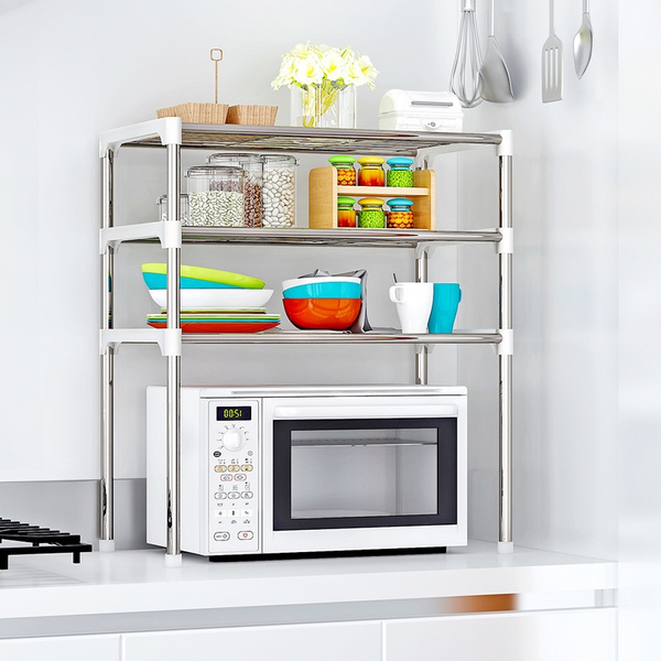 Kitchen Storage Shelf Rack Microwave Oven Shelving Unit Storage Holder Rack For Kitchen Bathroom Desktop Display Shelf Wish