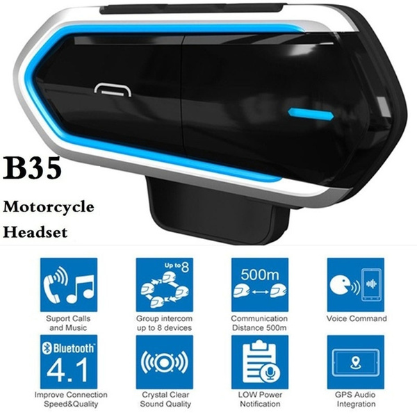 Monteur Regulatie lever 2019 New B35 Motorcycle Helmet Intercom Bluetooth 4.1 Headset Interphone |  Wish