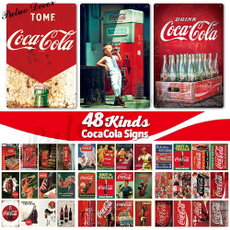 48 Kinds of Coca Cola Retro Tin Signs Vintage Metal Signs Posters Bar Pub Man Cave Wall Decor (8"×12")