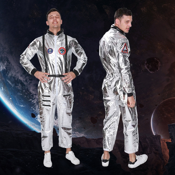 Men Astronaut Costume Spaceman Suit Halloween Adult Costumes Party