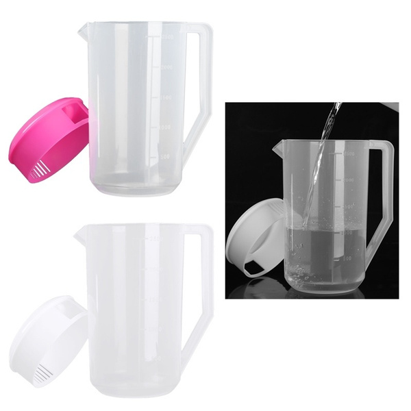 2500ML Plastic Measuring Water Pitcher Jug with Lid for Cold Water Tea Juice