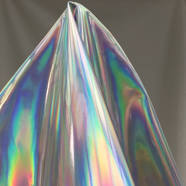 150*100cm Metallic Shiny Fabric Iridescent Rainbow Holographic Crafts 