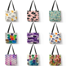 Fashion women's handbags, cute, plantprint, shopperbag