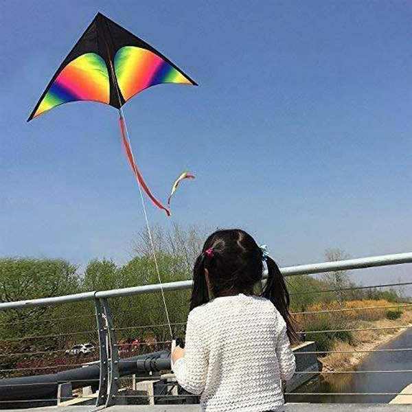 Huge Big Large Rainbow Kite Kids And Adults Flying Wind Toy Boys Girls Outdoor 