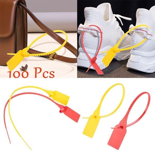100Pcs Plastic Disposable Self-locking Tie Suitcase Shoes Bag Label Tag 28cm 