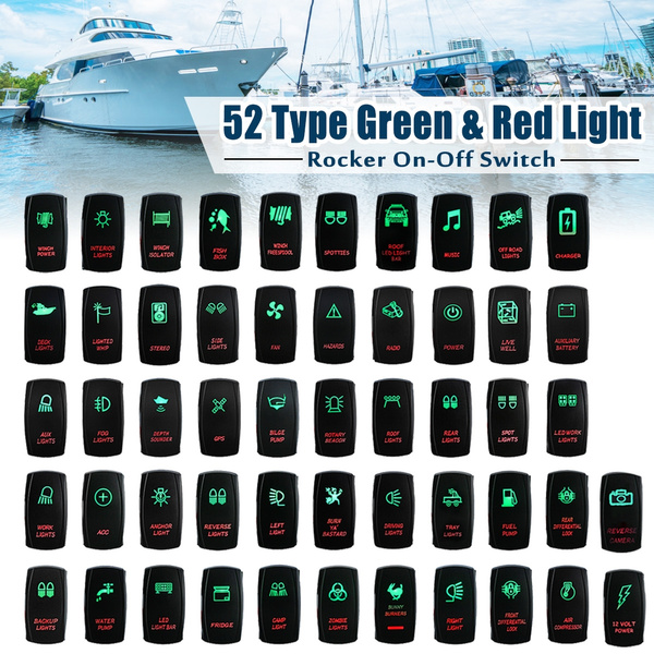 Rocker Switch Work Light Work Lamp LED 12V 24V Switch Car Boat Tilt