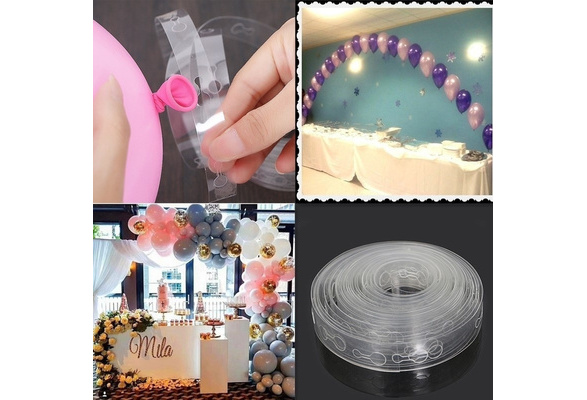 5M Transparent Balloon Decorating Strip Connect Chain Clip DIY Balloon Arch Strip  Tape Decor Wall Backdrop for Celebration Birthday Wedding Valentines Day  Event & Party Supplies Anniversary Festival Decoration