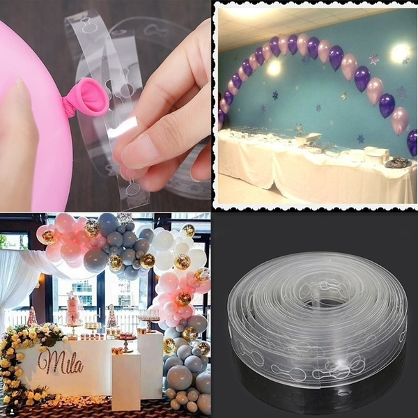 5m Transparent Balloon Decorating Strip Connect Chain DIY Balloon Arch  Strip Tape Decor Wall Backdrop for Celebration Birthday Wedding Baby Shower