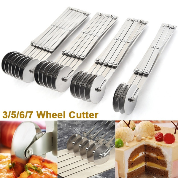 5 Wheels Cutter Dough Divider Side Pasta Knife Flexible Roller