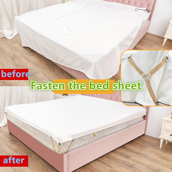 4Pcs/Set Bed Sheet Clip Bed sheet Belt Fastener Mattress  Elastic Non-slip Clip 