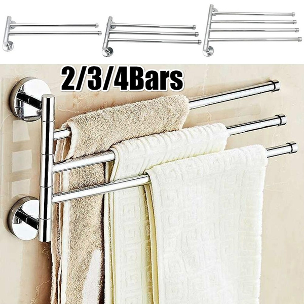 Stainless Steel Towel Bar Rotating Towel Rack Bathroom Towel Rack Accessory 