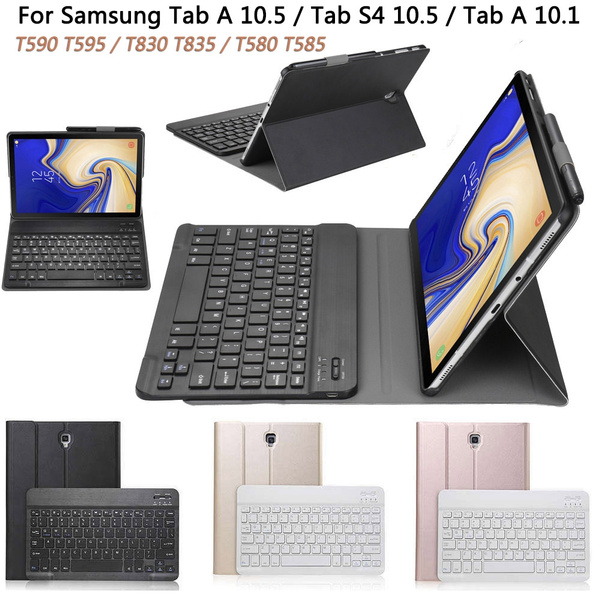 tyveri Print politik Detachable Wireless Keyboard For Samsung Galaxy Tab A 10.5 T590/T595 Tablet,  Keyboard+Leather Case Cover for Samsung Galaxy Tab A 10.1 T580/T585 & Tab S4  10.5 T830/T835 | Wish