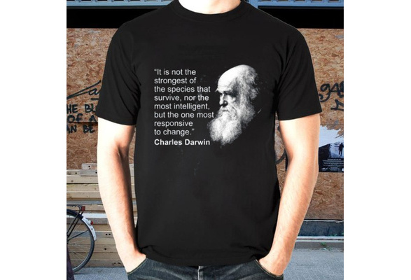 Charles Darwin Portrait quote Evolution Atheist gift T-Shirt
