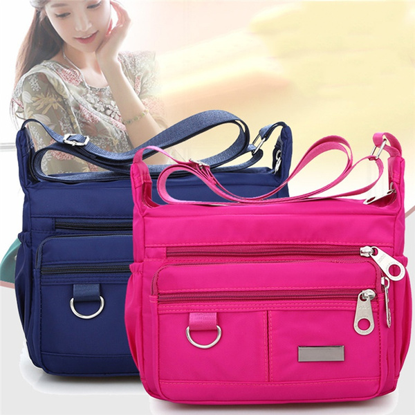 Fashion Crossbody Bag for Women Multi Pocket Shoulder Bag Nylon