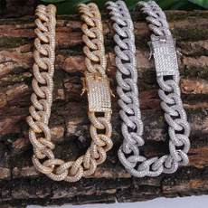 Cubic Zirconia, Punk jewelry, Chain Necklace, Fashion