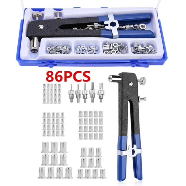 86pcs M3-M8 Manual Threaded Nut Rivet Tool Hand Riveter Nut Rivet Gun ...