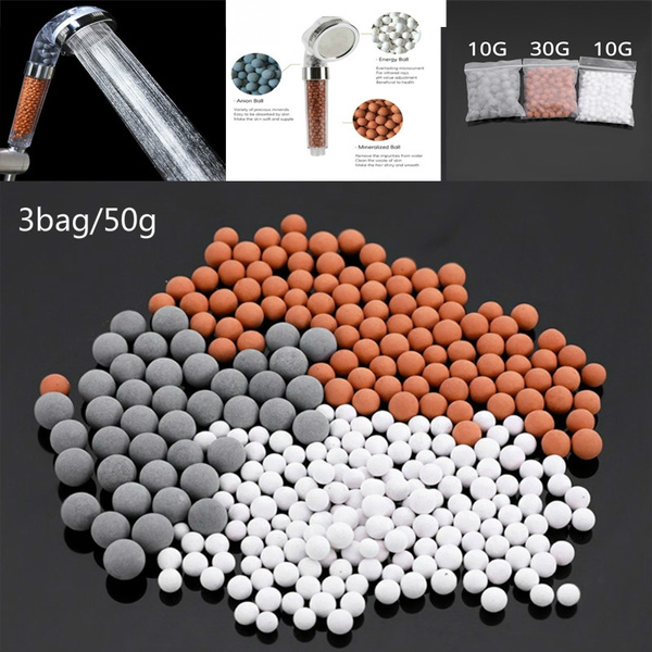 Anion Energy Mineral Ball Beads for Purifying Water XYCING Filtration Mineral Stones for Ionic Filter Shower Head Red Gray White